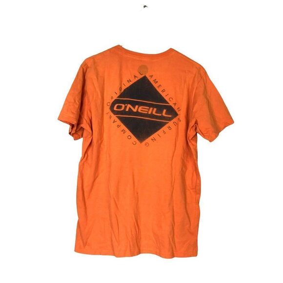 O´Neill Graphic Pocket Tee Men's M 100% Cotton Solid Orange T-Shirt Surf Skate - Picture 2 of 4